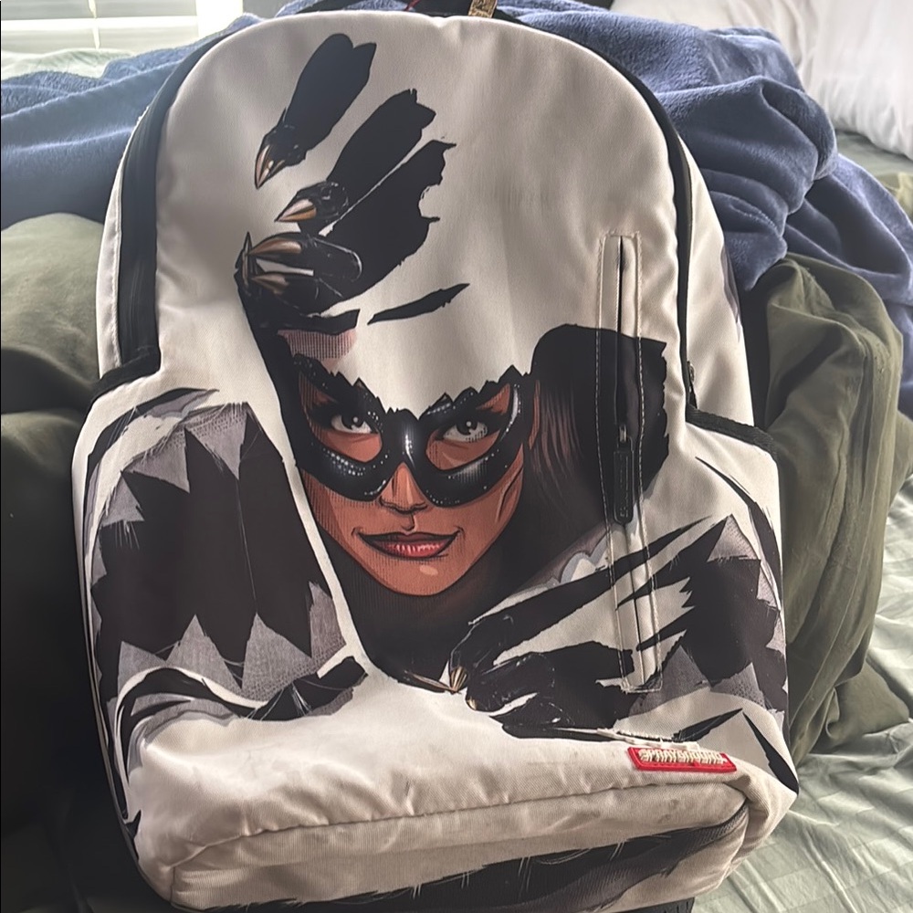 Sprayground Black and White Backpack with Classic Design